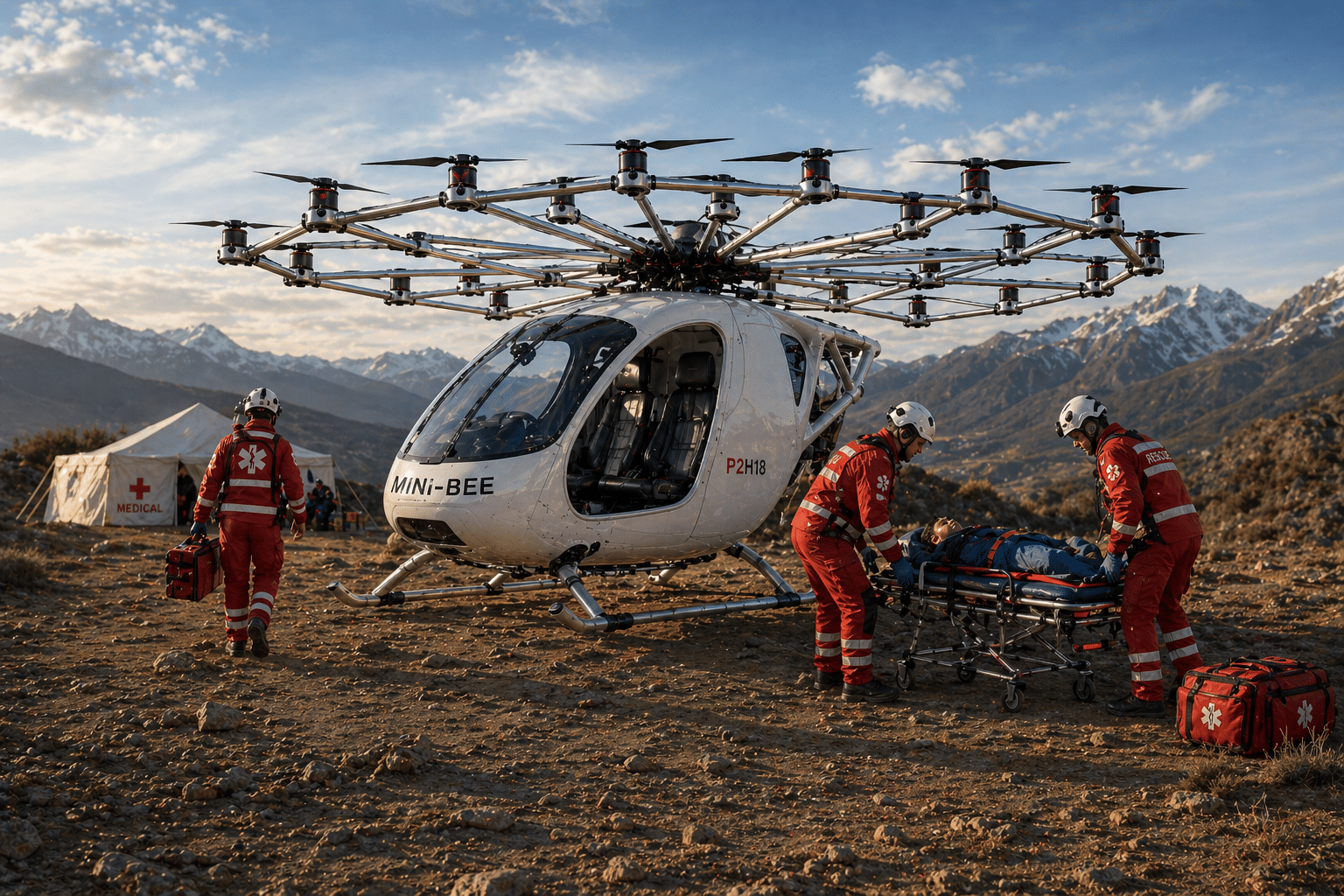 Mini-Bee humanitarian air ambulance mission